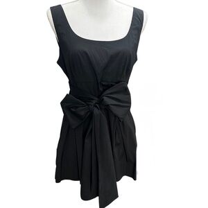 Ann Taylor Low Scoop Sleeveless Belted Top Black Size 10 NWT RETAIL $68.00
